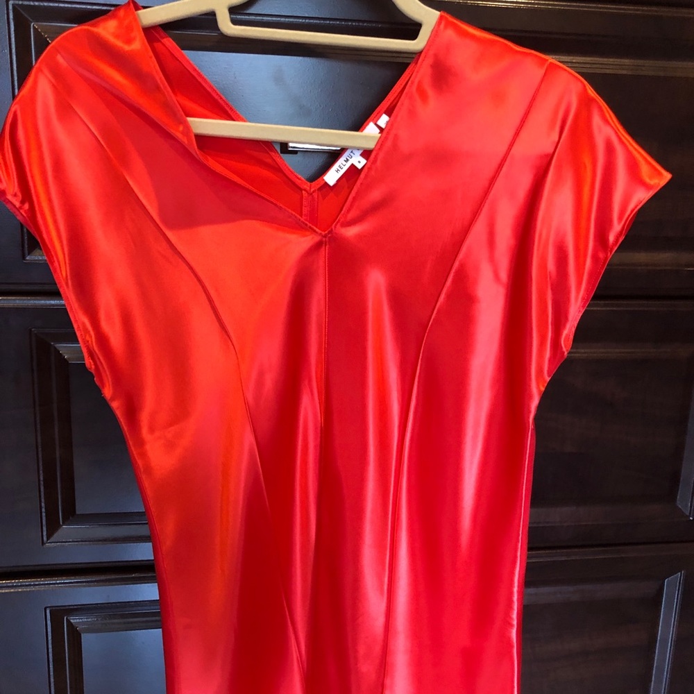 Helmut Lang silk red top NWOT